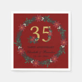 personalisierte Weihnachtsfeier Napkins zum 35. Ja Serviette (Vorderseite)