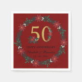 personalisierte Weihnachtsfeier Napkins zum 50. Ja Serviette (Vorderseite)