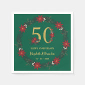 personalisierte Weihnachtsfeier Napkins zum 50. Ja Serviette (Vorderseite)
