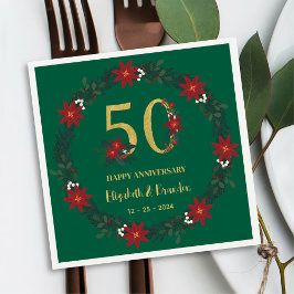 personalisierte Weihnachtsfeier Napkins zum 50. Ja Serviette