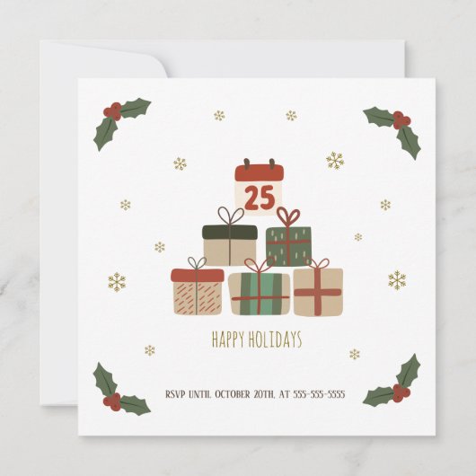 Personalisierte Weihnachtsfeier Party Einladung (Rückseite)