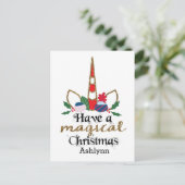 Personalisierte Weihnachtsfeier Postkarte (Stehend Vorderseite)