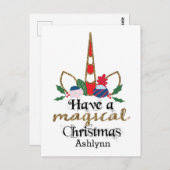 Personalisierte Weihnachtsfeier Postkarte (Vorne/Hinten)