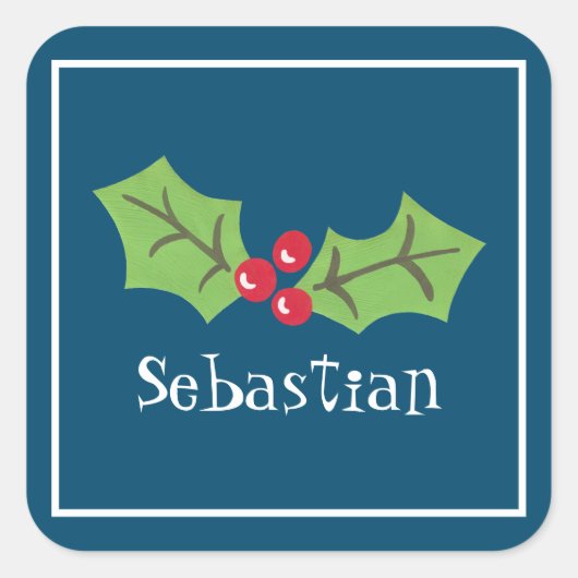 Personalisierte Weihnachtsfeier Quadratischer Aufkleber (Vorderseite)