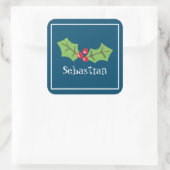 Personalisierte Weihnachtsfeier Quadratischer Aufkleber (Tasche)