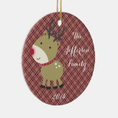 Personalisierte Weihnachtsfeier Rudolf Rein Famili Keramikornament (Rechts)