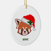 Personalisierte Weihnachtsfeier "Santa Red Panda" Keramik Ornament (Rechts)