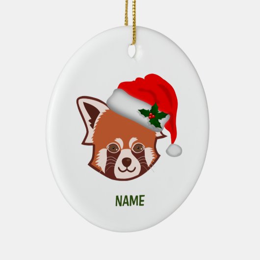 Personalisierte Weihnachtsfeier "Santa Red Panda" Keramik Ornament (Rechts)