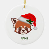 Personalisierte Weihnachtsfeier "Santa Red Panda" Keramik Ornament (Vorne)