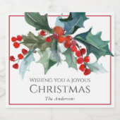 Personalisierte Weihnachtsfeier Schaumweinetikett (Einzelnes Label)