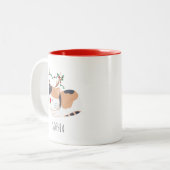Personalisierte Weihnachtsfeier Tasse, Cat Lover R Zweifarbige Tasse (Vorderseite Links)