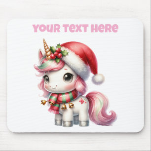 Personalisierte Weihnachtsfeier Unicorn Mousepad