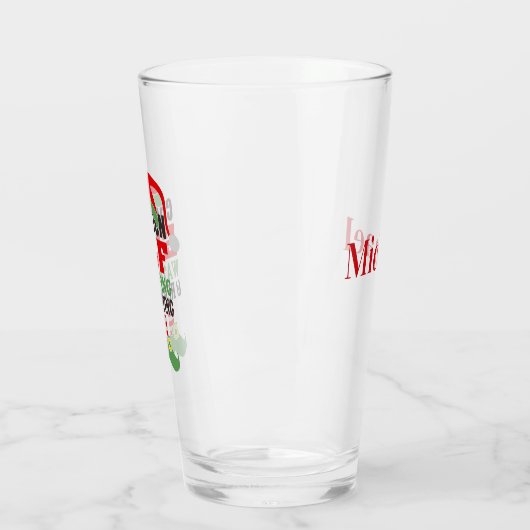 Personalisierte Weihnachtsfeier "Vorsicht, Elf-Beo Glas (Links)