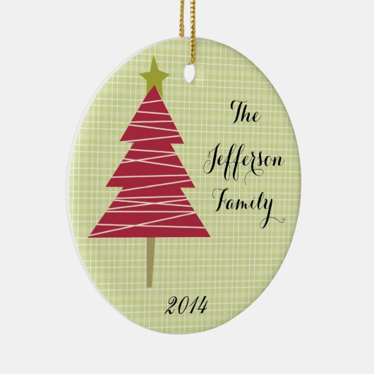 Personalisierte Weihnachtsfeier XMAS Tree Family O Keramik Ornament (Rechts)