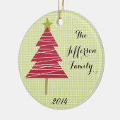 Personalisierte Weihnachtsfeier XMAS Tree Family O Keramik Ornament (Links)