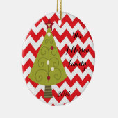 Personalisierte Weihnachtsfeier XMAS Tree Family O Keramik Ornament (Rechts)
