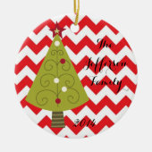Personalisierte Weihnachtsfeier XMAS Tree Family O Keramik Ornament (Vorne)