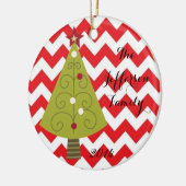 Personalisierte Weihnachtsfeier XMAS Tree Family O Keramik Ornament (Links)