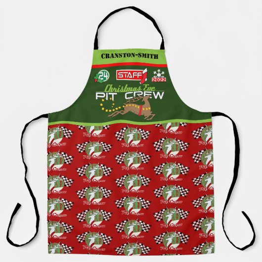 Personalisierte Weihnachtsfeierabend Crew Schürze (Vorderseite)