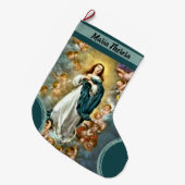 Personalisierte Weihnachtsfeierliche Jungfrau Mary Großer Weihnachtsstrumpf (Vorderansicht (hängend))