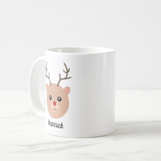 Personalisierte Weihnachtsfeierliche Tasse des Rot (Vorderseite Links)