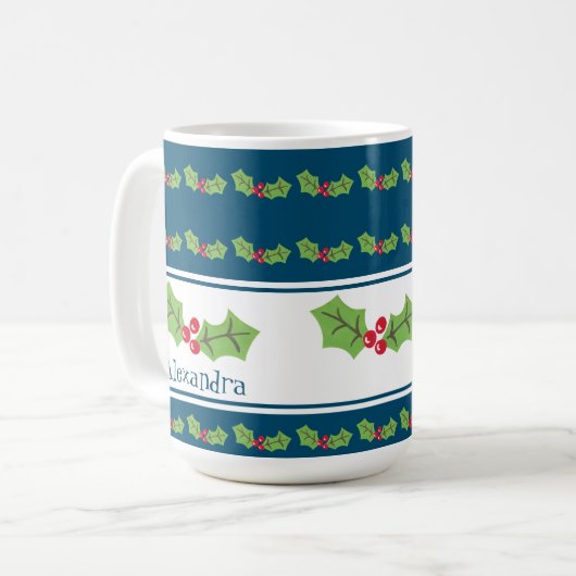 Personalisierte Weihnachtsfeiern & Berries Kaffeetasse (Vorderseite Links)