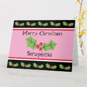 Personalisierte Weihnachtsfeiern & Berries Karte (Gelbe Blume)