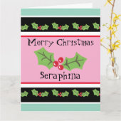 Personalisierte Weihnachtsfeiern & Berries Karte (Gelbe Blume)