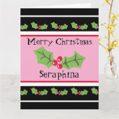 Personalisierte Weihnachtsfeiern & Berries Karte (Gelbe Blume)