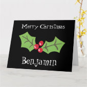 Personalisierte Weihnachtsfeiern & Berries Karte (Gelbe Blume)