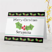 Personalisierte Weihnachtsfeiern & Berries Karte (Gelbe Blume)