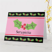 Personalisierte Weihnachtsfeiern & Berries Karte (Gelbe Blume)