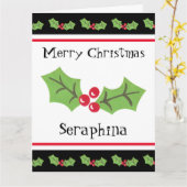 Personalisierte Weihnachtsfeiern & Berries Karte (Gelbe Blume)