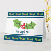 Personalisierte Weihnachtsfeiern & Berries Karte (Gelbe Blume)