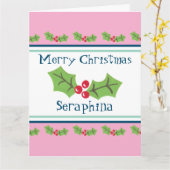 Personalisierte Weihnachtsfeiern & Berries Karte (Gelbe Blume)