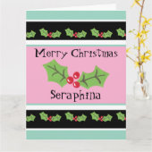 Personalisierte Weihnachtsfeiern & Berries Karte (Gelbe Blume)