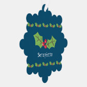 Personalisierte Weihnachtsfeiern & Berries Ornament Karte (Rechts)