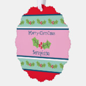 Personalisierte Weihnachtsfeiern & Berries Ornament Karte (Links)