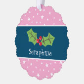 Personalisierte Weihnachtsfeiern & Berries Ornament Karte (Links)