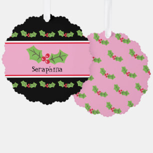 Personalisierte Weihnachtsfeiern & Berries Ornament Karte