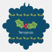 Personalisierte Weihnachtsfeiern & Berries Ornament Karte (Vorderseite)