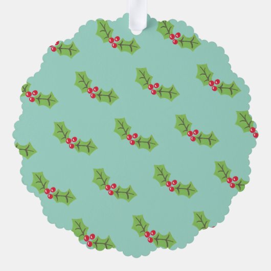 Personalisierte Weihnachtsfeiern & Berries Ornament Karte (Rückseite)