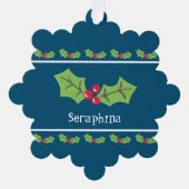 Personalisierte Weihnachtsfeiern & Berries Ornament Karte (Vorderseite)