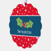 Personalisierte Weihnachtsfeiern & Berries Ornament Karte (Links)