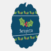 Personalisierte Weihnachtsfeiern & Berries Ornament Karte (Rechts)