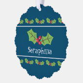 Personalisierte Weihnachtsfeiern & Berries Ornament Karte (Links)