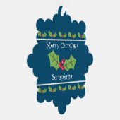 Personalisierte Weihnachtsfeiern & Berries Ornament Karte (Rechts)