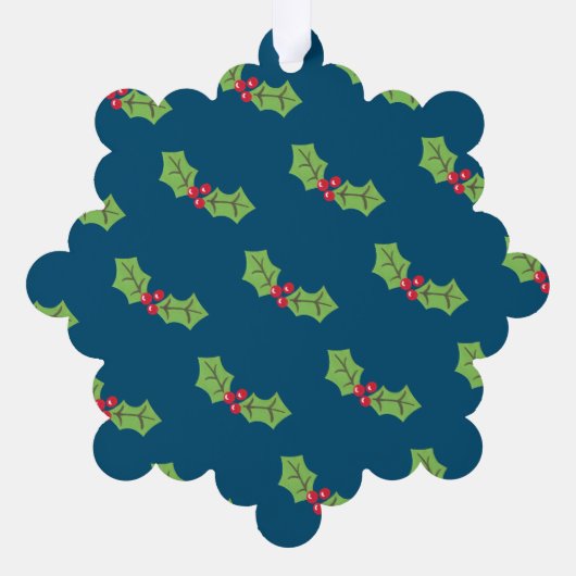 Personalisierte Weihnachtsfeiern & Berries Ornament Karte (Rückseite)