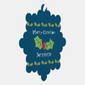 Personalisierte Weihnachtsfeiern & Berries Ornament Karte (Rechts)