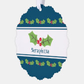 Personalisierte Weihnachtsfeiern & Berries Ornament Karte (Links)
